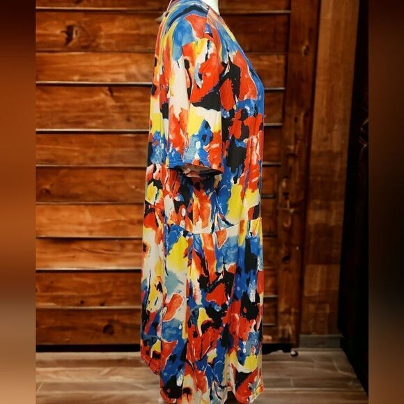 Womans Casual Coloful Tee Shirt Dress Size 24W NWT - Picture 4 of 7